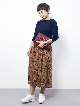 「ネイビー×キャメル」｜Rachelさん（レディース・149cm）の夏コーディネート