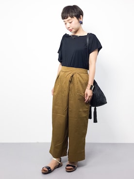 「ゆるカジ」｜「アイテム（アクセサリー）」を使った、Rachelさん（レディース・149cm）の夏コーディネート