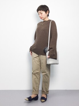 「ブラウンニット」｜「アイテム（パンプス）」を使った、Rachelさん（レディース・149cm）の秋コーディネート