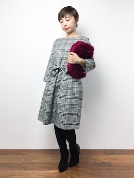 「チドリ柄」｜「アイテム（ワンピース/ドレス）」を使った、Rachelさん（レディース・150cm）の秋コーディネート