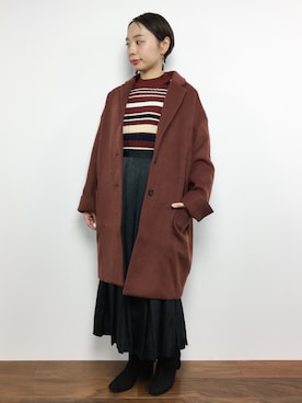 「JEANASIS（ジーナシス）のアイテム（チェスターコート）」を使った、Rachelさん（レディース・150cm）の秋コーディネート