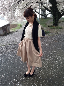 「おめかしコーデ」｜りき＊さん（レディース・157cm）の春コーディネート