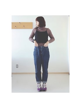 「リブタートルネック」｜「アイテム（腕時計）」を使った、reipenguinさん（レディース・165cm）の秋コーディネート