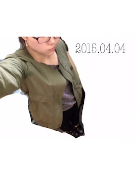 「nusy（ヌージー）のアイテム（ジャケット/アウター）」を使った、0725さん（レディース・153cm）の春コーディネート