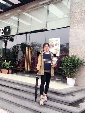 「アイテム（スーツパンツ、その他）」を使った、Thái Hàさん（レディース・160cm）の冬コーディネート