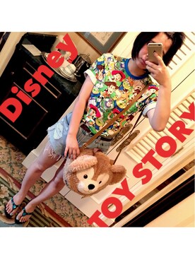 「ディズニー」｜「アイテム（ビーチサンダル）」を使った、kaedeさん（レディース・164cm）の夏コーディネート