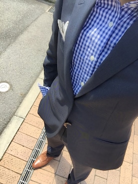 「アイテム（スーツパンツ）」を使った、El Botellon Perezosoさん（メンズ・176cm・10代）の春コーディネート