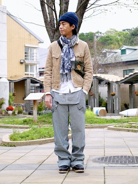 「Dickies（ディッキーズ）のアイテム（その他）」を使った、唯家 Vegaさん（メンズ・177cm）の春コーディネート
