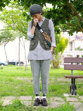 「WISDOM APPAREL（ウィズドムアパレル）のアイテム」を使った、唯家 Vegaさん（メンズ・177cm）の秋コーディネート