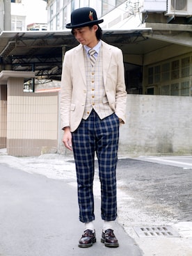 「HAVERSACK」｜「アイテム（その他シューズ）」を使った、唯家 Vegaさん（メンズ・177cm）の冬コーディネート