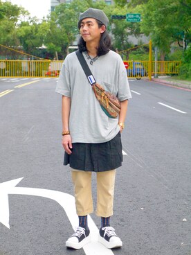 「SASQUATCHfabrix.（サスクワァッチファブリックス）のアイテム」を使った、唯家 Vegaさん（メンズ・177cm）の秋コーディネート