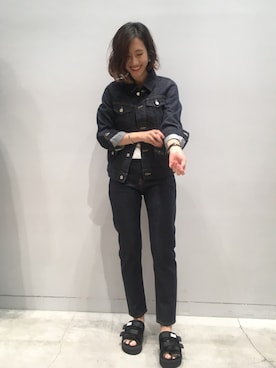 「EN ROUTE（アンルート）のアイテム（デニムジャケット）」を使った、M.Kimさん（レディース・163cm）の夏コーディネート
