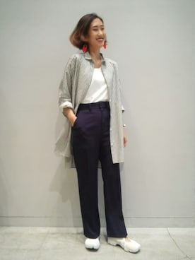 「EN ROUTE（アンルート）のアイテム（タンクトップ）」を使った、M.Kimさん（レディース・163cm）の夏コーディネート