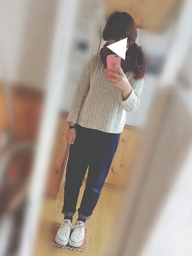 「ADPOSION（アドポーション）のアイテム（アナログ腕時計）」を使った、m * kさん（レディース・162cm）の秋コーディネート