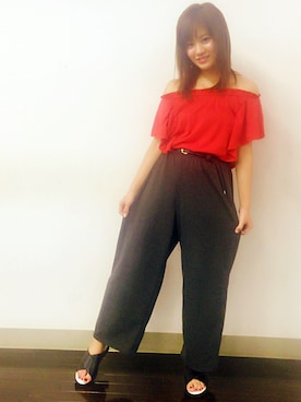 「VENCE（ヴァンス）のアイテム（パンツ）」を使った、kaoriᙏ̤̫͚♡さん（レディース・158cm）の夏コーディネート