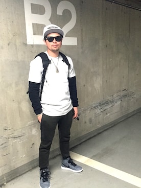 「Supreme （シュプリーム）のアイテム（キャップ、ホワイト系）」を使った、Ryukiさん（メンズ・165cm）の春コーディネート