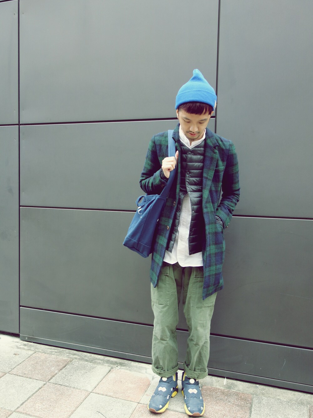 「carhartt、BEAUTY&YOUTH UNITED ARROWS、plain-me、audience」｜「Audienceの格紋TWEED羊毛Chester coat（その他、その他）」を使った、plain-me_Akkoさん（メンズ・177cm）の冬コーディネートの1枚目の写真