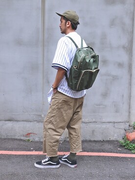 「plain-me（プレインミー）のアイテム（バックパック/リュック）」を使った、plain-me_Akkoさん（メンズ・177cm）の春コーディネート