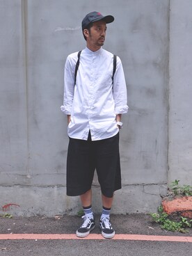 「plain-me（プレインミー）のアイテム（バックパック/リュック）」を使った、plain-me_Akkoさん（メンズ・177cm）の春コーディネート