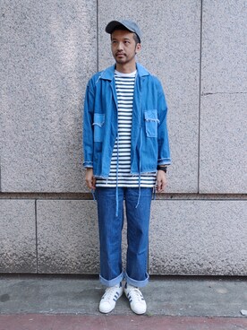 「plain-me（プレインミー）のアイテム（その他アウター）」を使った、plain-me_Akkoさん（メンズ・177cm）の秋コーディネート