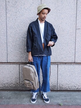 「plain-me（プレインミー）のアイテム（その他アウター）」を使った、plain-me_Akkoさん（メンズ・177cm）の秋コーディネート