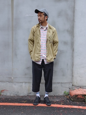 「plain-me（プレインミー）のアイテム（クラッチバッグ）」を使った、plain-me_Akkoさん（メンズ・177cm）の秋コーディネート