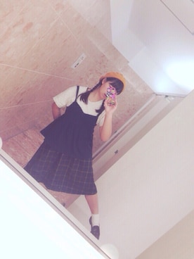 「トイレから失礼しやす」｜「アイテム（ハンチング/ベレー帽）」を使った、pochicoさん（レディース・151cm）の秋コーディネート