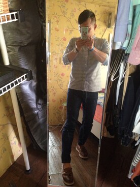 「ZARA（ザラ）のアイテム（シャツ/ブラウス、グレー系）」を使った、정형진さんの秋コーディネート