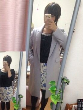 「EBELE MOTION（エベルモーション）のアイテム（ジャケット/アウター）」を使った、chiakiさん（レディース・153cm）の冬コーディネート