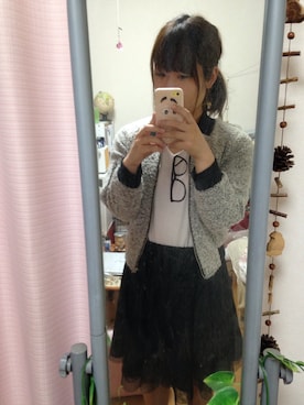 「JILL STUART（ジルスチュアート）のアイテム（ブルゾン）」を使った、chiakiさん（レディース・153cm）の冬コーディネート