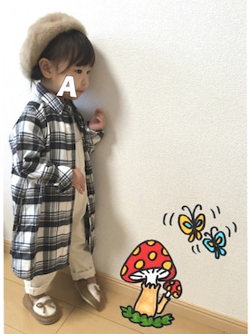 「ROPE' PICNIC（ロペピクニック）のアイテム（ハンチング/ベレー帽）」を使った、api *✲ﾟ*｡さん（キッズ・80cm）の秋コーディネート