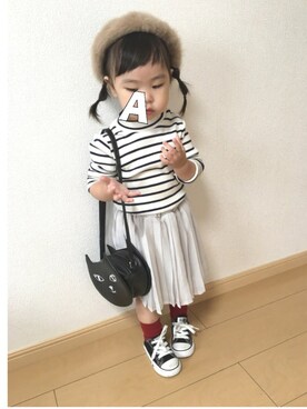 「ROPE' PICNIC（ロペピクニック）のアイテム（ハンチング/ベレー帽）」を使った、api *✲ﾟ*｡さん（キッズ・80cm）の秋コーディネート