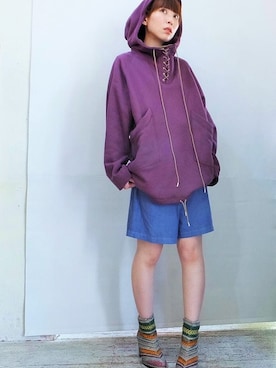 「banal chic bizarre」｜「アイテム（パーカー）」を使った、ADDさん（レディース・157cm）の夏コーディネート