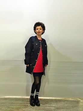 「寒い」｜「アイテム（帽子）」を使った、ADDさん（レディース・153cm）の秋コーディネート