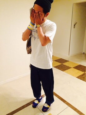 「BEAMS BOY（ビームスボーイ）のアイテム（その他シューズ）」を使った、あいかぴんさん（メンズ・169cm）の夏コーディネート