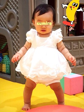 「babyGAP（babyGAP）のアイテム（Tシャツ/カットソー、ホワイト系）」を使った、sumireさん（キッズ・100cm）の秋コーディネート