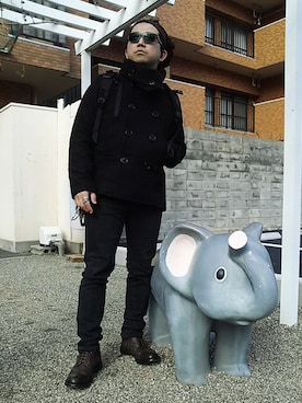 「SKULL JEANS（スカルジーンズ）のアイテム（パンツ）」を使った、DJKAMANO🎧さん（メンズ・164cm）の夏コーディネート