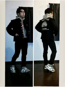 「SKULL JEANS（スカルジーンズ）のアイテム（パンツ）」を使った、DJKAMANO🎧さん（メンズ・164cm）の春コーディネート