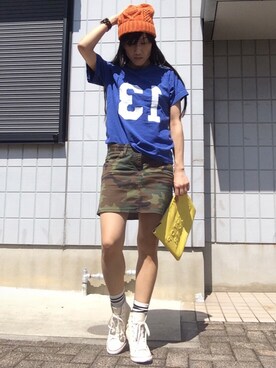「L.H.P（エルエイチピー）のアイテム（ニットキャップ/ビーニー）」を使った、KIYOKOHさん（レディース・163cm）の夏コーディネート