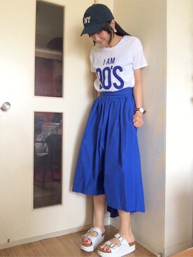 「ブルー x ホワイト」｜KIYOKOHさん（レディース・163cm）の夏コーディネート