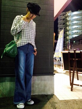 「UNITED ARROWS（ユナイテッドアローズ）のアイテム（ピアス（両耳用））」を使った、KIYOKOHさん（レディース・163cm）の秋コーディネート