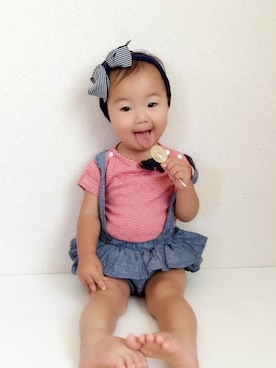 「1歳6ヶ月」｜「アイテム（オールインワン・サロペット）」を使った、towamiwaさん（キッズ・80cm）の夏コーディネート