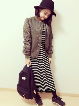 「URBAN RESEARCH（アーバンリサーチ）のアイテム（ブルゾン）」を使った、towamiwaさん（キッズ・152cm）の冬コーディネート