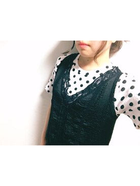 「レースタンク」｜かりんさん（レディース・153cm）の夏コーディネート