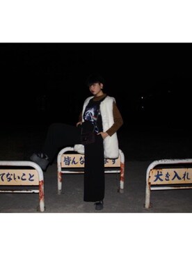 「アイテム（イヤリング）」を使った、Mさん（レディース・160cm・10代）の冬コーディネート