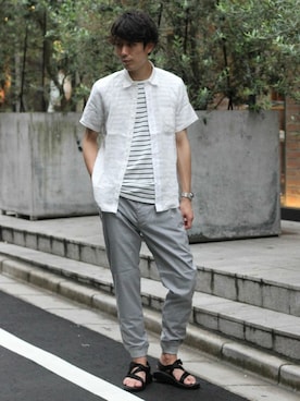 「Chaco（チャコ）のアイテム」を使った、Rikuさん（メンズ・181cm）の夏コーディネート