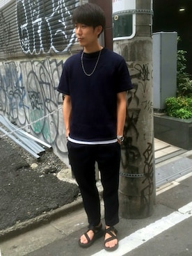 「Chaco（チャコ）のアイテム」を使った、Rikuさん（メンズ・181cm）の夏コーディネート