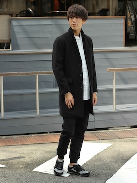「JOURNAL STANDARD（ジャーナルスタンダード）のアイテム（チェスターコート）」を使った、Rikuさん（メンズ・181cm）の秋コーディネート