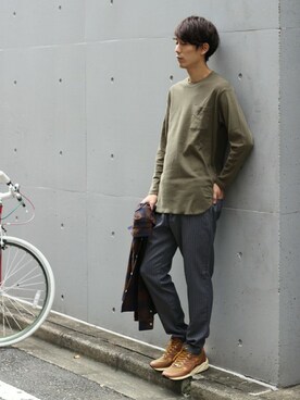 「Danner（ダナー）のアイテム（スニーカー）」を使った、Rikuさん（メンズ・181cm）の秋コーディネート