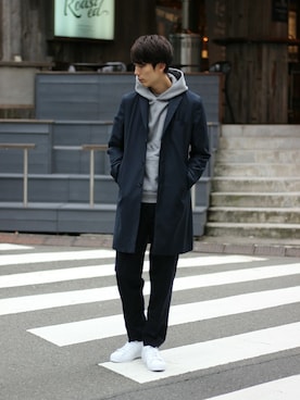 「JOURNAL STANDARD（ジャーナルスタンダード）のアイテム（チェスターコート）」を使った、Rikuさん（メンズ・181cm）の秋コーディネート